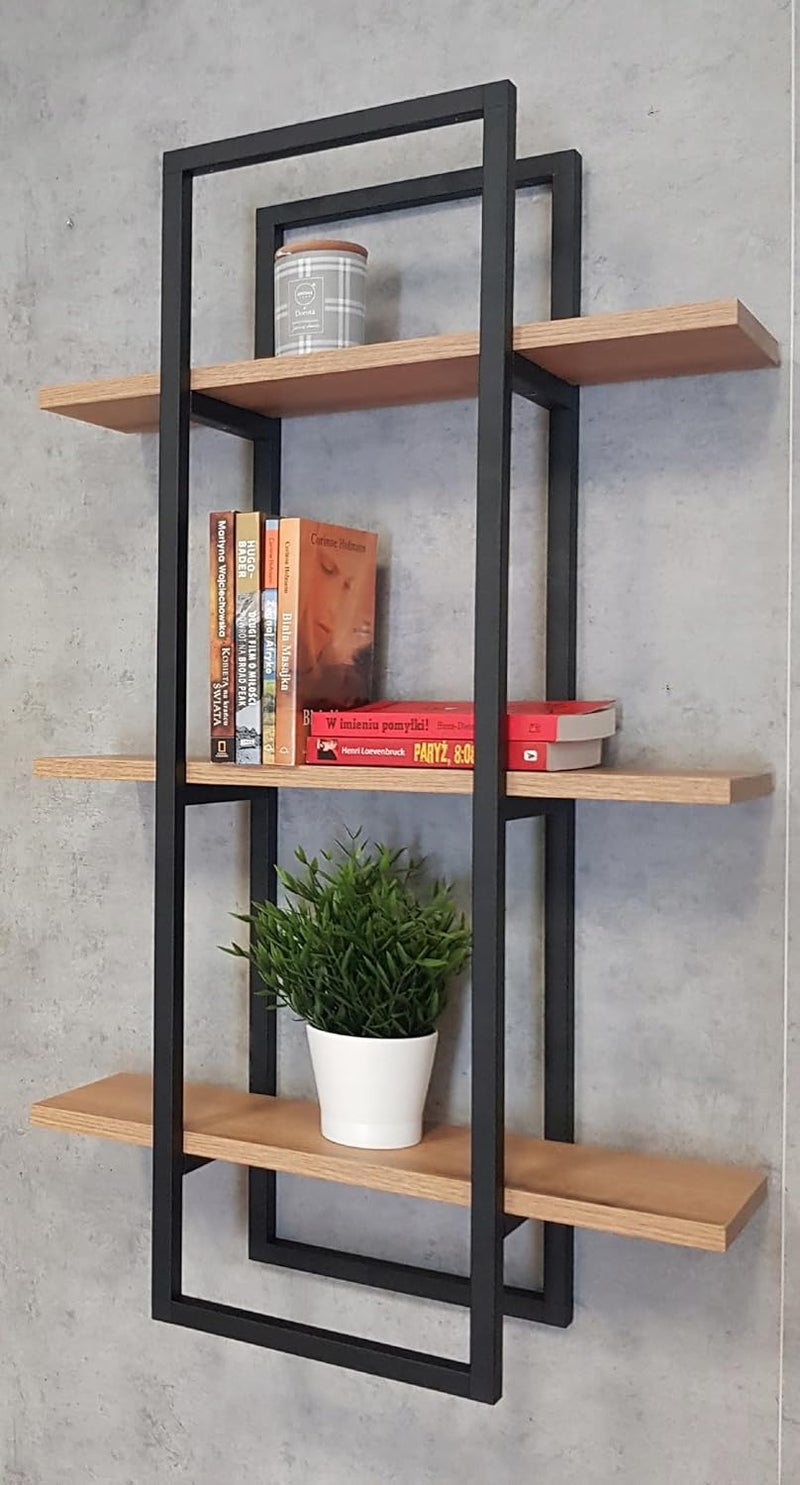 MILAD Wall Shelves 3 Tier Wall Mount Metal Shelf | Storage Organizer | Display Rack | Showcase | Bookshelf | Wall Hanging (Golden & Black) - Image 4