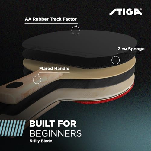 STIGA Force Ping Pong Paddle – 5-ply Blade – 2mm Sponge – Flared Composite Handle – Perfect for High-Scoring Friendly Competition - Image 4