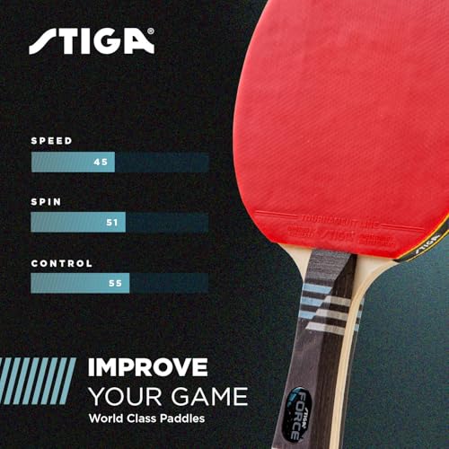 STIGA Force Ping Pong Paddle – 5-ply Blade – 2mm Sponge – Flared Composite Handle – Perfect for High-Scoring Friendly Competition - Image 5