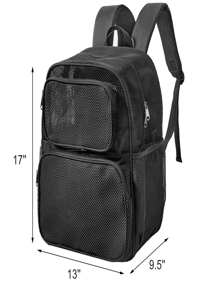 COVAX Large Mesh Backpack, Semi-transparent College Backpack, See Through Mesh Bookbag with Bungee and Comfort Padded Straps for Travel, Swimming, Beach, Outdoor Sports - Image 2