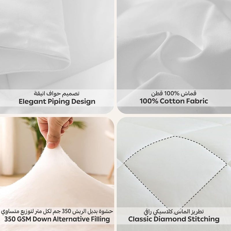 Carefully selected material Donetella Luxury Hotel Collection All Season Cotton Duvet Insert, King/Double (260 X 240 Cms),Box Quilting Comforter with 6 Corner Tabs,Super Soft Down Alternative Filiing Light sturdy raw material - Image 5