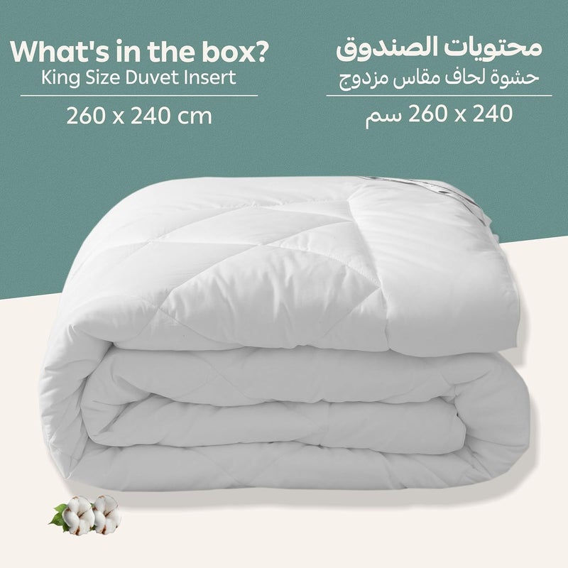 Carefully selected material Donetella Luxury Hotel Collection All Season Cotton Duvet Insert, King/Double (260 X 240 Cms),Box Quilting Comforter with 6 Corner Tabs,Super Soft Down Alternative Filiing Light sturdy raw material - Image 4