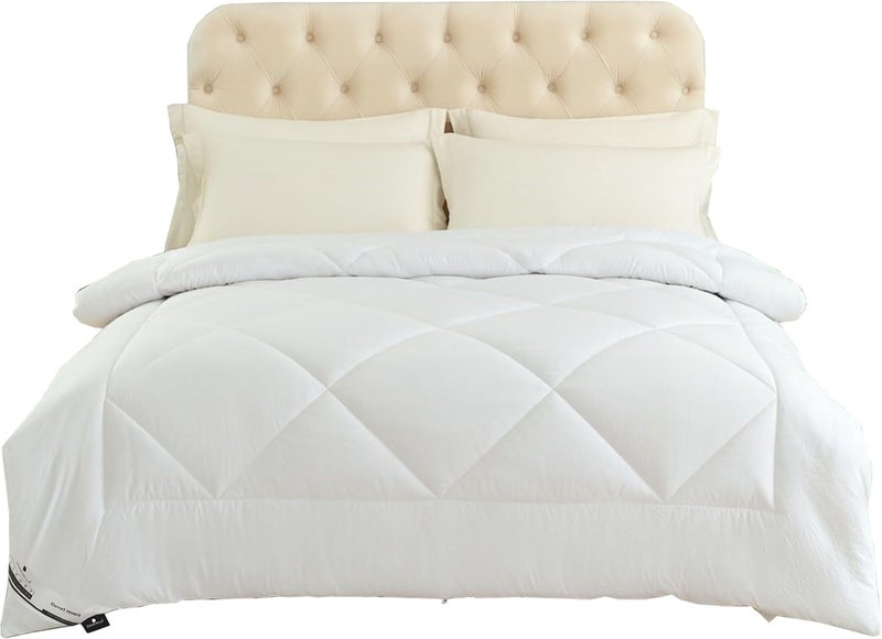 Carefully selected material Donetella Luxury Hotel Collection All Season Cotton Duvet Insert, King/Double (260 X 240 Cms),Box Quilting Comforter with 6 Corner Tabs,Super Soft Down Alternative Filiing Light sturdy raw material - Image 1