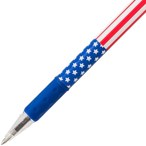 Pentel R.S.V.P. Ballpoint Pen, Fine Line, Stars & Stripes Barrel, Black Ink, 5 Pack - Image 2