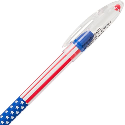 Pentel R.S.V.P. Ballpoint Pen, Fine Line, Stars & Stripes Barrel, Black Ink, 5 Pack - Image 4