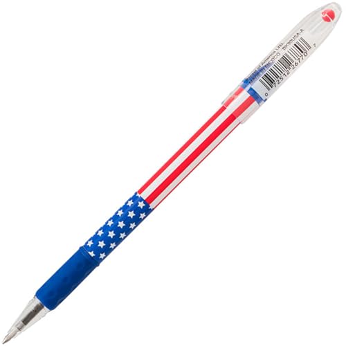 Pentel R.S.V.P. Ballpoint Pen, Fine Line, Stars & Stripes Barrel, Black Ink, 5 Pack - Image 5