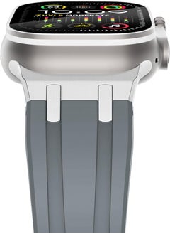 NewWays NewWays Silicone Strap Compatible with Apple Watch 49mm 45mm 44mm 42mm 41mm 40mm 38mm,Stainless Steel Connector Sport Straps Replacement Band for iWatch Ultra/Ultra 2,Series 9 8 7 6 SE 5 4 3 2 1 