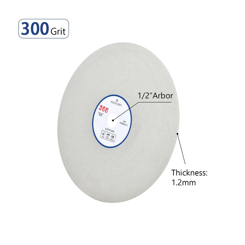 SCOTTCHEN Diamond Grinding Wheel Disc 6" x 1/2" Arbor Hole 300 Grit Abrasive Flat Lap Wheel Sanding Disc for Granite Marble Gem - 1pack - Image 2