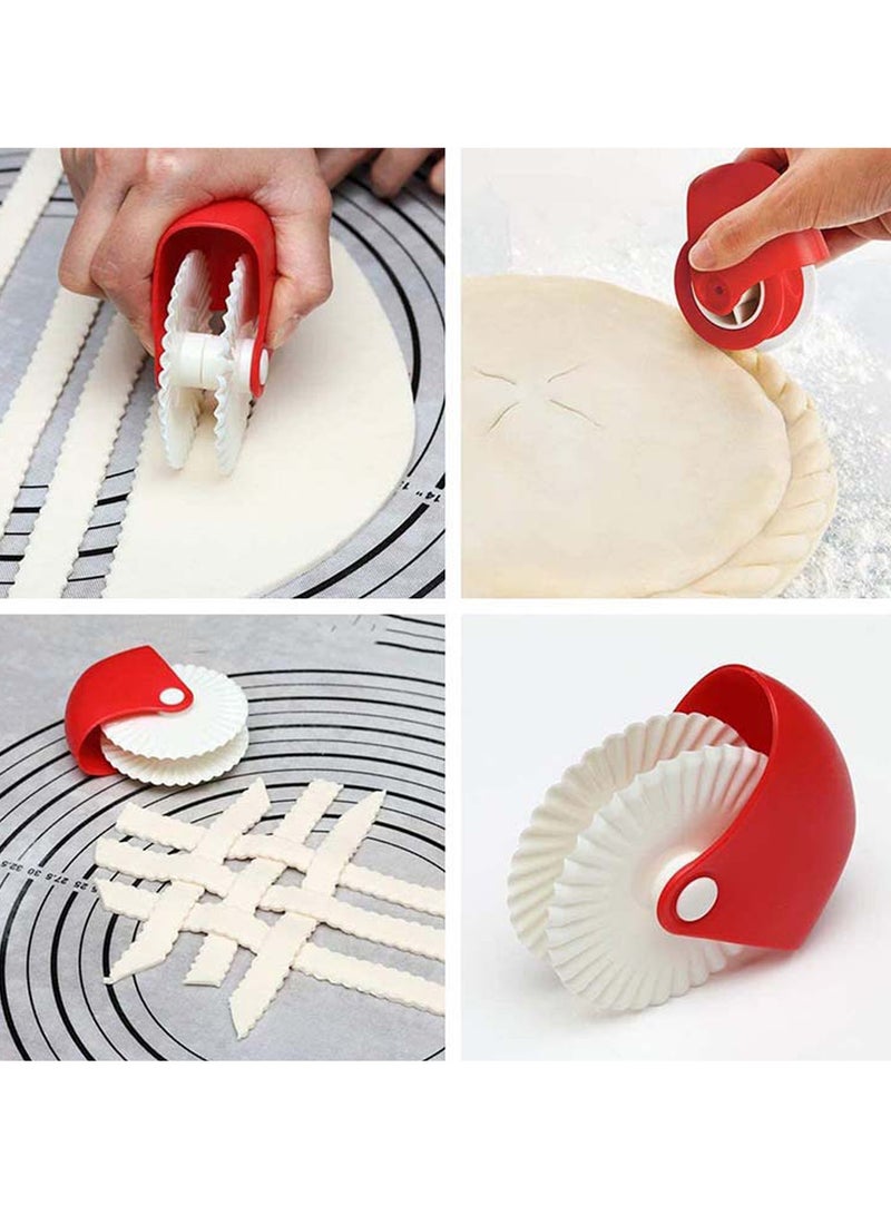 Pastry Wheel Decorator and Cutter Plastic Wheel Roller for Pizza Crust Baking Cutter Kitchen Tools,Set of 2 - Image 2