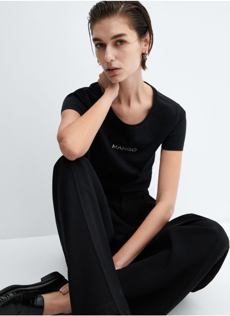 MANGO - Crew Neck Logo T-Shirt - Image 1
