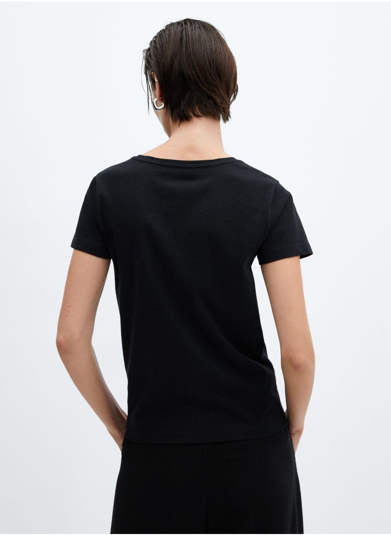 MANGO - Crew Neck Logo T-Shirt - Image 1