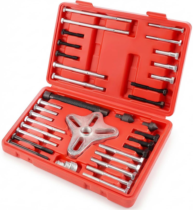 Thorstone 46pcs Harmonic Balancer Puller Set, Reinforced & Thickened Heavy-Duty Steering Wheel Flywheel Crankshaft Pulley Puller Tool Kit for Automotive Repair - Image 1