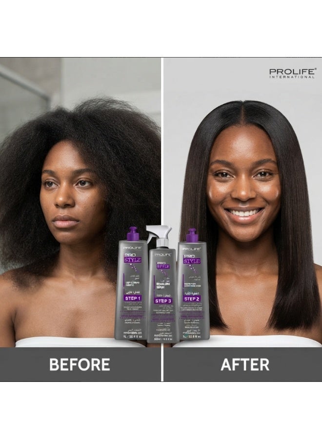 PROLIFE INTERNATIONAL Prostyle Brazilian Keratin Kit for Very Rough & Thick Hair – Formaldehyde Free professional straightening treatment with 4–6 month results - Image 2