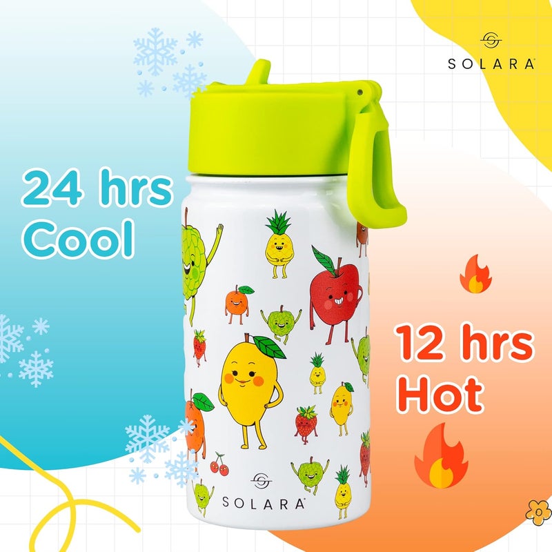 SOLARA Amazi Kids Insulated Water Bottle for Kids 450ml, Kids Water Bottle, Sipper Bottle for Kids, Thermosteel Kids Bottles, Stainless Steel Water Bottles for Kids, Straw Bottle for Kids, Fruit - Image 5