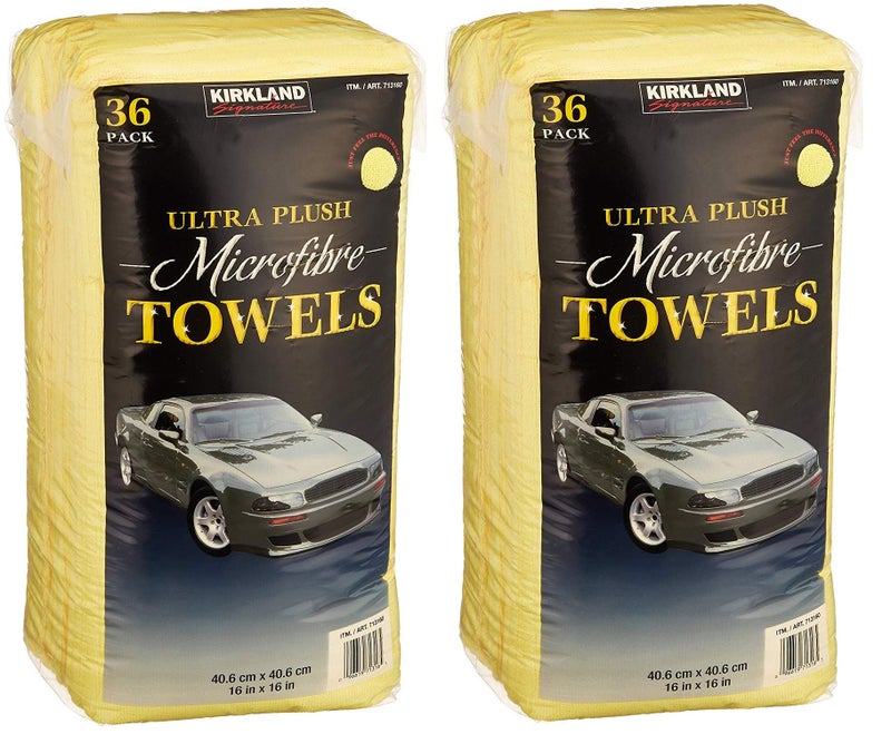 Kirkland Signature Ultra High Pile Premium Microfiber Towels, 36 Count (Pack of 2), Yellow - 713160 - Image 1