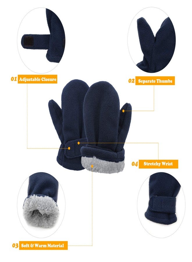 American Trends 2 Pairs Toddler Mittens Unisex Lined Fleece Gloves Winter Warm kids Mitten for Baby Boys and Girls Rose Red&Pink - Image 2