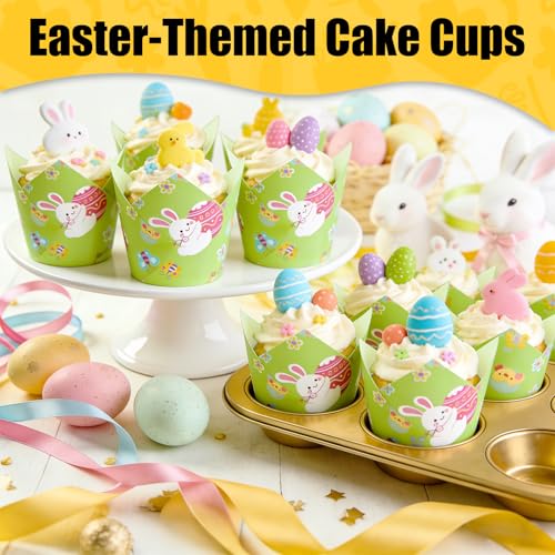 IOMDRWU 100Pcs Tulip Cupcake Liners, Food Grade Non-Stick Greaseproof Muffin Liners, Parchment Paper Cupcake Liners for Spring Baking Party Supplies, IOMDRWU - Image 4