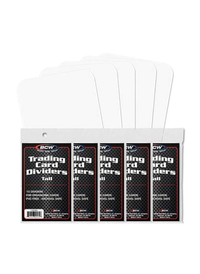 BCW - BCW Tall Trading Card Dividers - 50 ct | Archival Quality, Write-On Index Tab, 3 11/16 X 2 11/16 Inches | Fits Vault, Super Vault, QuickFold, Shoe, and Super Shoebox Boxes | Card Organizer Dividers - Image 1