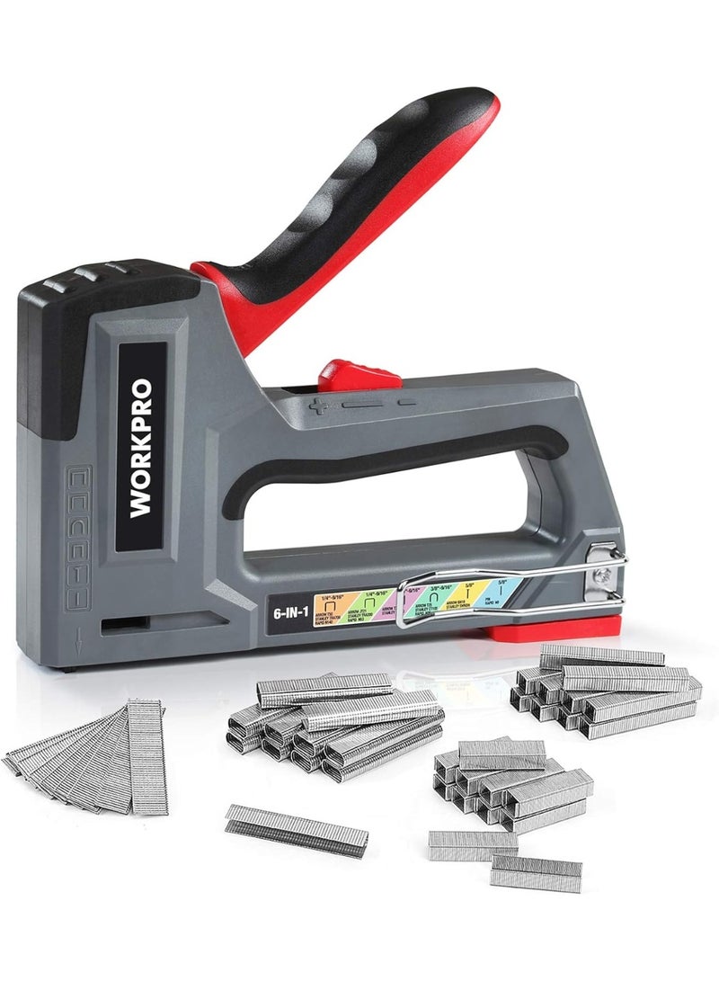 ووركبرو وورك برو مسدس دبابيس قوي متعدد الوظائف ٦ في ١ هيكل معدني يشمل ٤٠٠٠ دبوس - Image 1