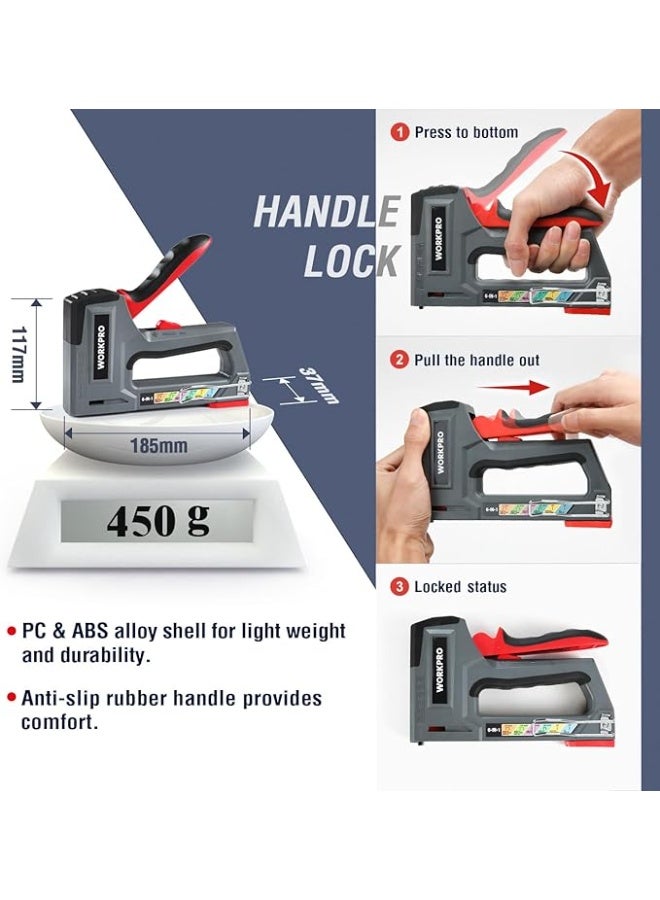 ووركبرو وورك برو مسدس دبابيس قوي متعدد الوظائف ٦ في ١ هيكل معدني يشمل ٤٠٠٠ دبوس - Image 5