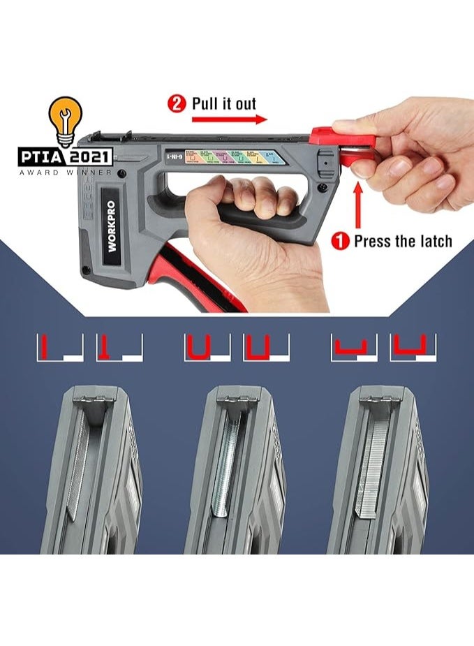 ووركبرو وورك برو مسدس دبابيس قوي متعدد الوظائف ٦ في ١ هيكل معدني يشمل ٤٠٠٠ دبوس - Image 4