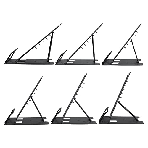 Honagu Book Stand Metal Desk Book Holder, Book Holders for Reading Hands Free, Adjustable Cookbook Documents Holder, Portable Bookstand for Music Books, Textbook, Recipe, Tablet, Ipad (Black) - Image 4