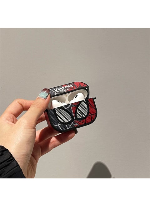 Spider-Man For Airpods Pro2 For Apple Bluetooth Wireless Headset Case 1/2/3 Generation Leather Protective Case For Men-Color:Black And Red Spider-Man Earphone Case + Hook-Applicable Model:Airpods Pro/AirPods Pro2