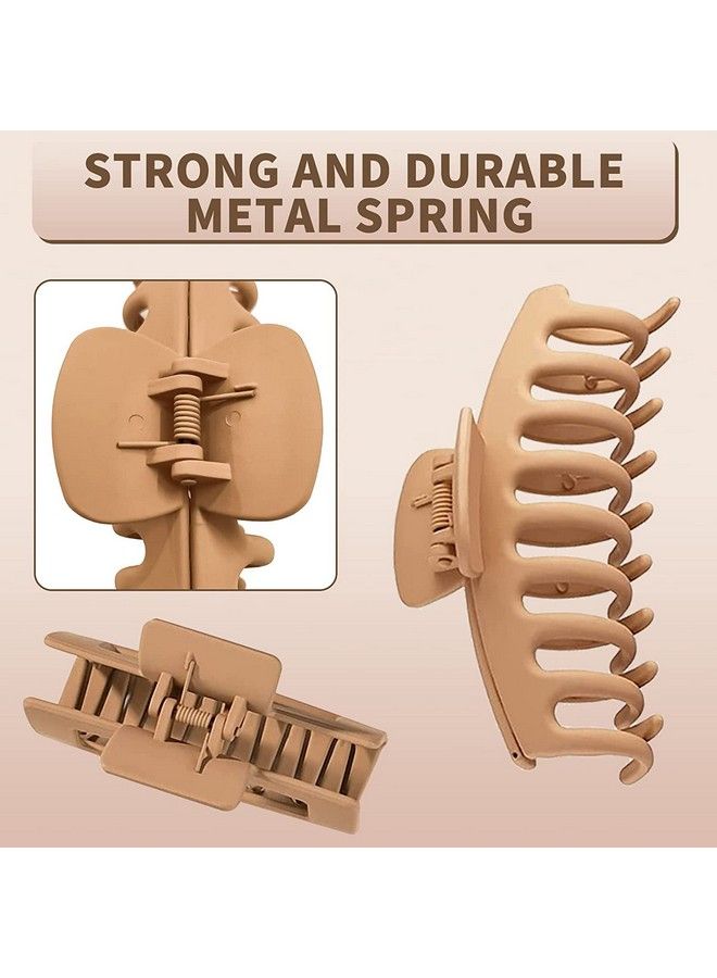 Pactiv Hair Claw Clips For Women Strong Hold Matte Clips For Thick Hair Fashion Hair Styling Accessories For Girls Large Hair Clips For Women Thick Hair Round Clip (Pack Of 2) - Image 3
