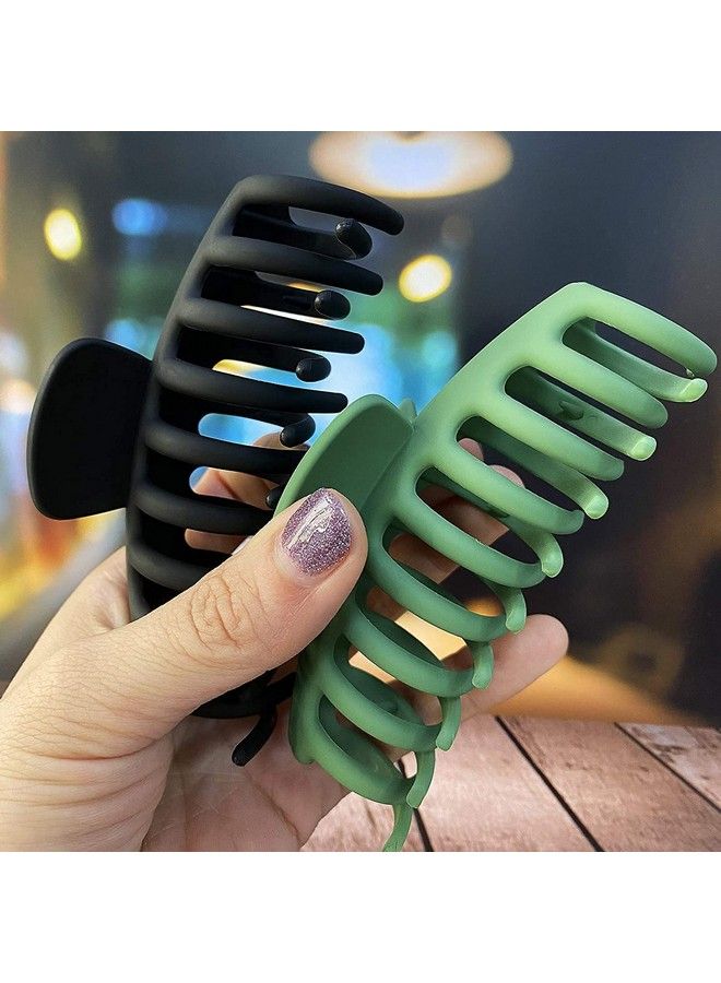 Pactiv Hair Claw Clips For Women Strong Hold Matte Clips For Thick Hair Fashion Hair Styling Accessories For Girls Large Hair Clips For Women Thick Hair Round Clip (Pack Of 2) - Image 2