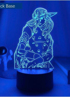 althiqahkey 3D  Night Light Anime JoJo Bizarre Adventure Gyro Zeppeli Usb Battery Room Table Decor  - Image 1