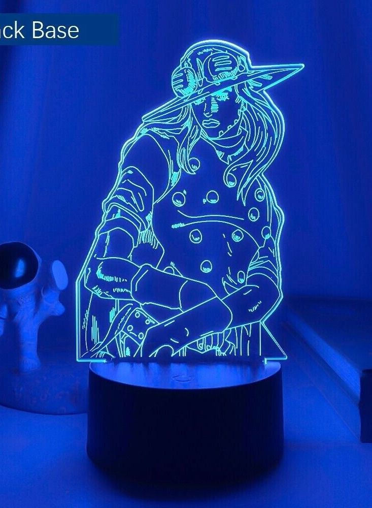 althiqahkey 3D  Night Light Anime JoJo Bizarre Adventure Gyro Zeppeli Usb Battery Room Table Decor - Image 1