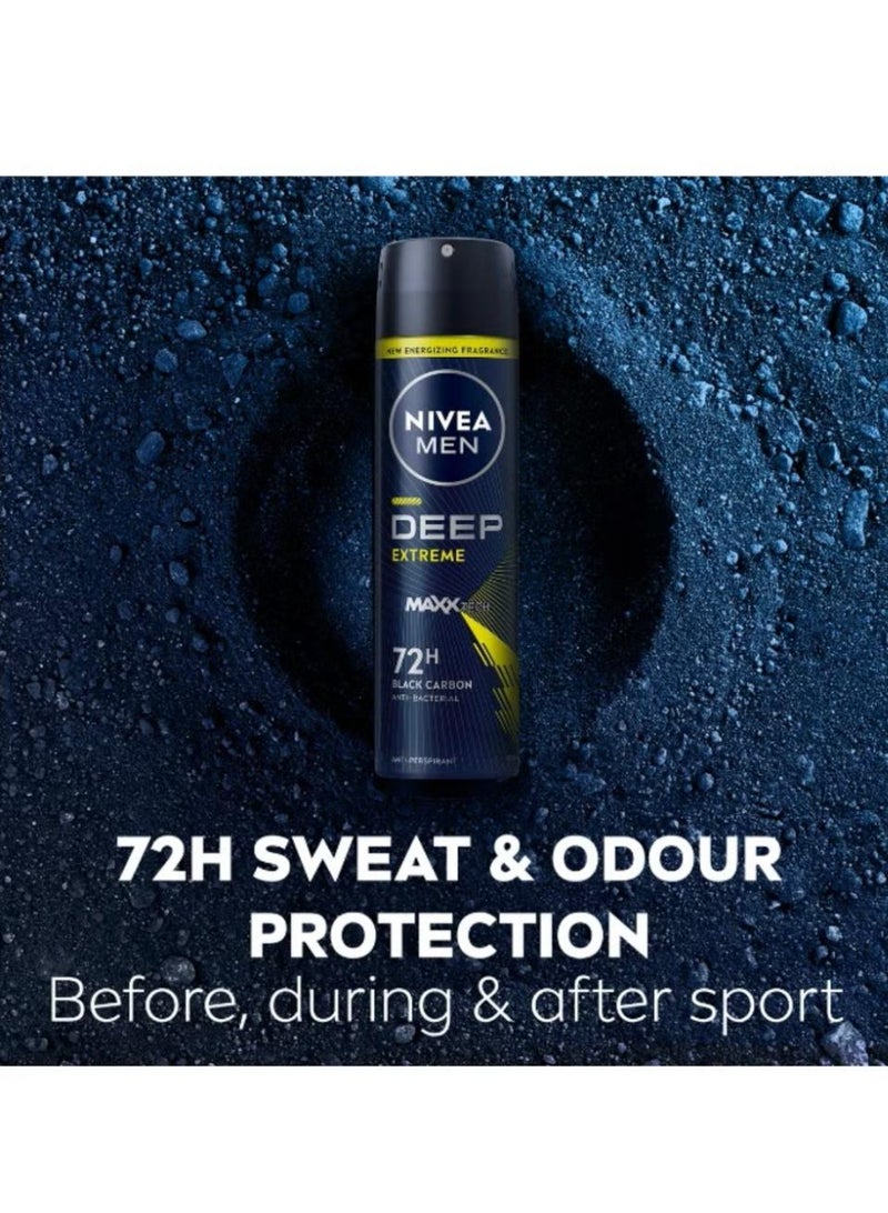 نيفيا مين بخاخ DEEP EXTREME من MAXX TECH - حماية لمدة 72 ساعة، تركيبة "بلاك كربون" (Black Carbon) المضادة للبكتيريا - 150 مل - Image 4