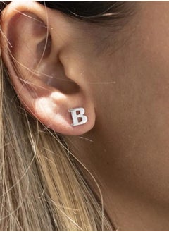 Silver 925 Personalized Initial Studs Earrings