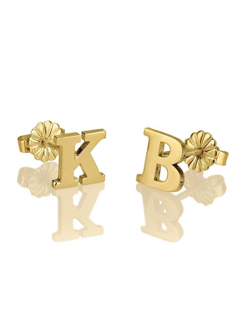 FK Jewellers - Silver 925 Personalized Initial Studs Earrings - Image 1