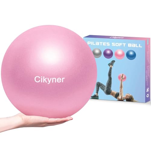 Cikyner Soft Pilates Ball, Small Exercise Ball 9 Inch Mini Gym Ball with Inflatable Straw, Suitable for Pilates, Yoga, Full Body Training, Physical Therapy and Balance improving at Home, Gym & Office - Image 1