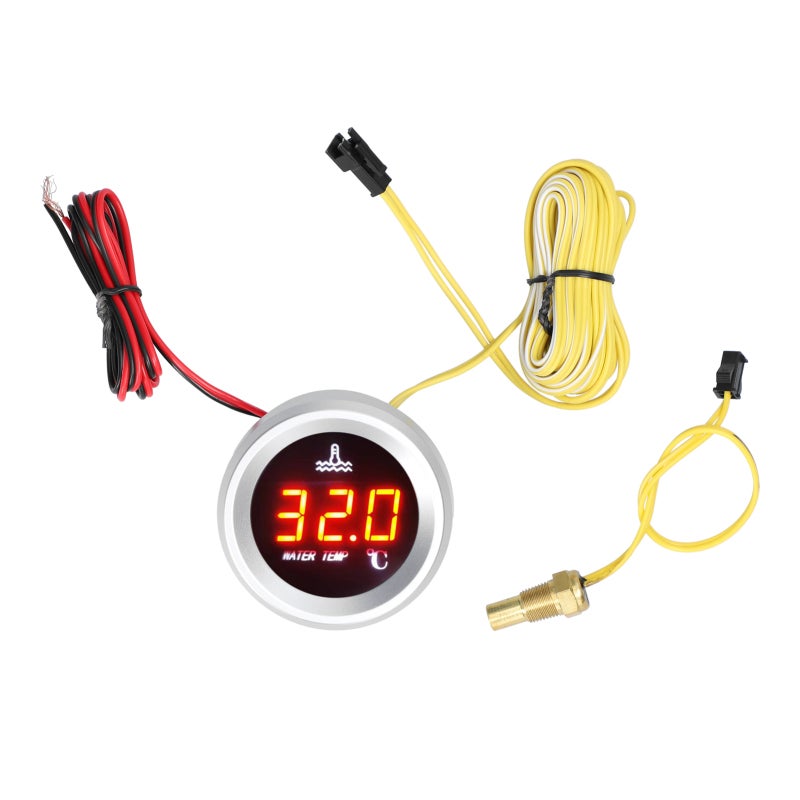 LED Digital Water Temperature Gauge 52mm with Alarm Function - Large Font Display Car Water Temperature Meter for 9-36V Vehicles - Image 3