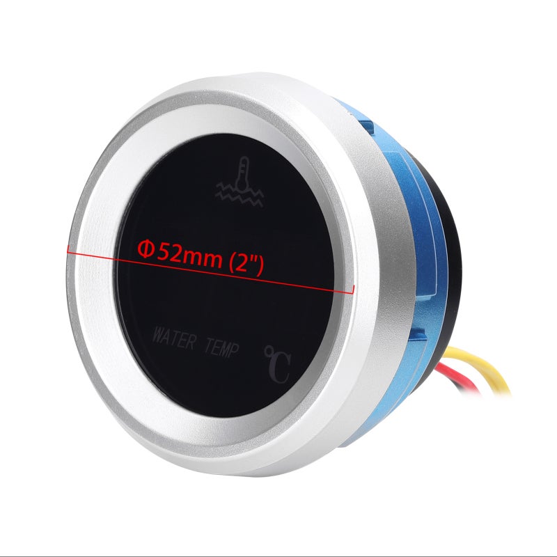 LED Digital Water Temperature Gauge 52mm with Alarm Function - Large Font Display Car Water Temperature Meter for 9-36V Vehicles - Image 5