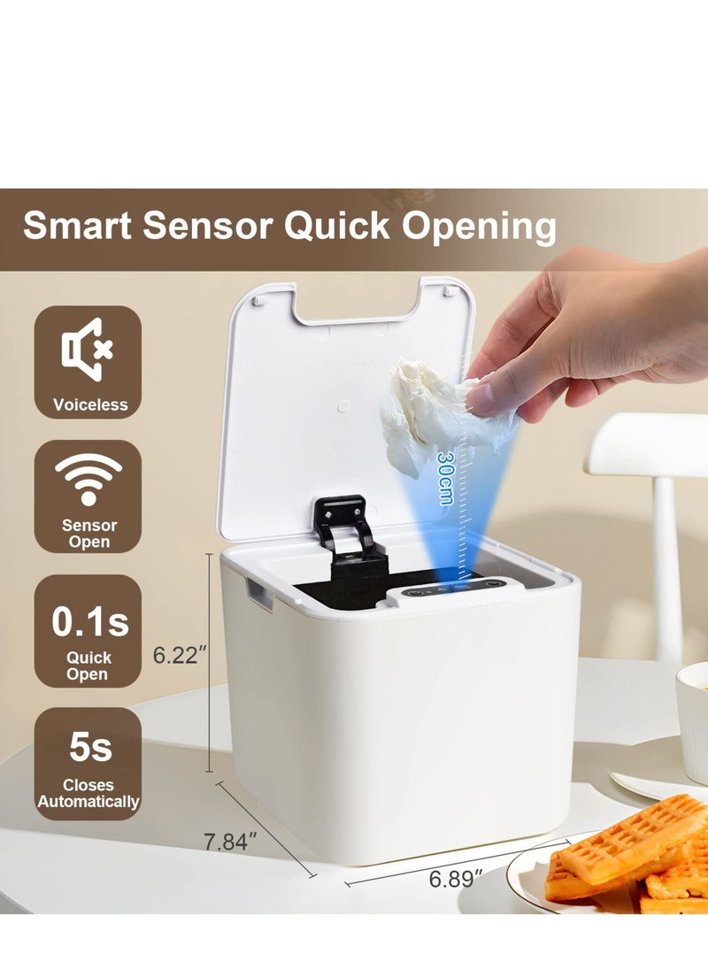 SYOSI Desktop Mini Sensor Trash Can 1.2 Gallon Automatic Small Countertop Trash Can with Lid, Tiny Waste Basket, Miniature Desk Garbage Cans for Bathroom, Coffee Bar, Bedroom, Office  - Image 3
