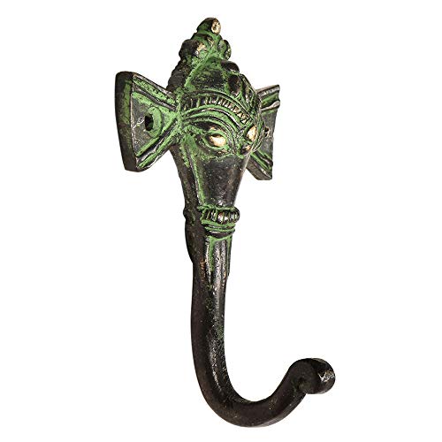 Indian-Shelf IndianShelf 1 Brass Heavy Duty Decorative Vintage Key Holder, Key Wall Hooks for Hanging Coats, Jackets, Leash, Hat, Towel, Backpack, Purse, Handbag for Home Styling -Antique - Image 1