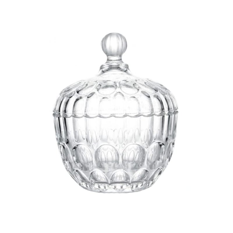 ericotry 1PCS Crystal Glass Candy Dish Sugar Bowl with Lid Buffet Jar Countertop Jar Decorative Jewelry Box for Party Wedding Home Office 260ml87 Ounce