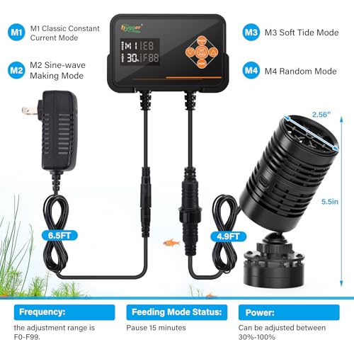 hygger Effortless Wave Maker For Aquarium25W 3170GPH Ultraquiet Submersible Power Head with Magnetic Base And LED ControllerCirculation water Pump For 1580Gallon Freshwater Coral Reef Tank - Image 3