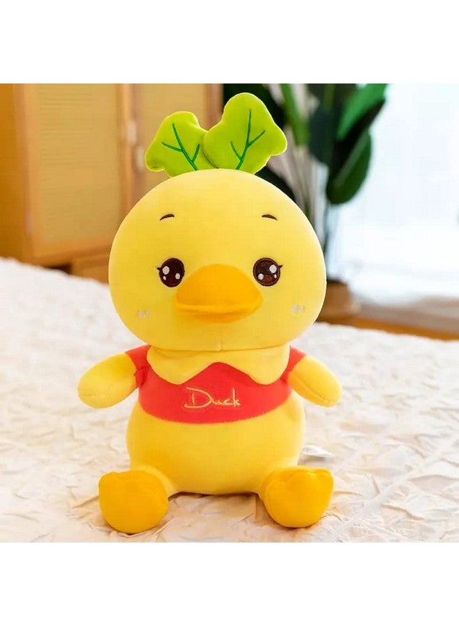 AVSHUB AVSHUB Soft Toy Duck Red T-Shirt Animal for Girls and Boys, Soft Toys Playing Home Decoration |Size 30 cm |Red Yellow - Image 1