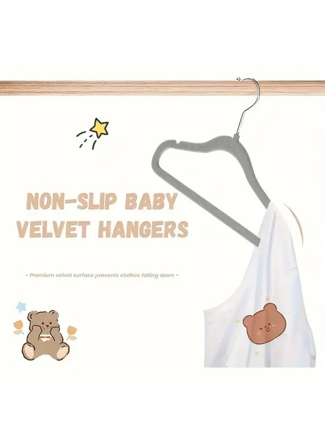 Grey Velvet Hangers 20 Pack Non Slip Space Saving Closet Organizer - Image 2