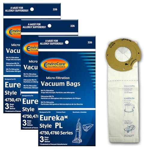 EnviroCare Replacement Micro Filtration Vacuum Cleaner Dust Bags compatible with Eureka Style PL Upright Vacuums 9 Bags - Image 1