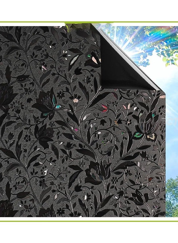 هومستر فيلم نافذة الإظلام (60 * 200 سم) ، 100٪ ضوء حجب باب الزجاج فيلم ، غرفة مظلمة نافذة التمسك ، لا غراء / التحكم في الحرارة / مكافحة الأشعة فوق البنفسجية لليوم النوم والخصوصية العالية - Image 1