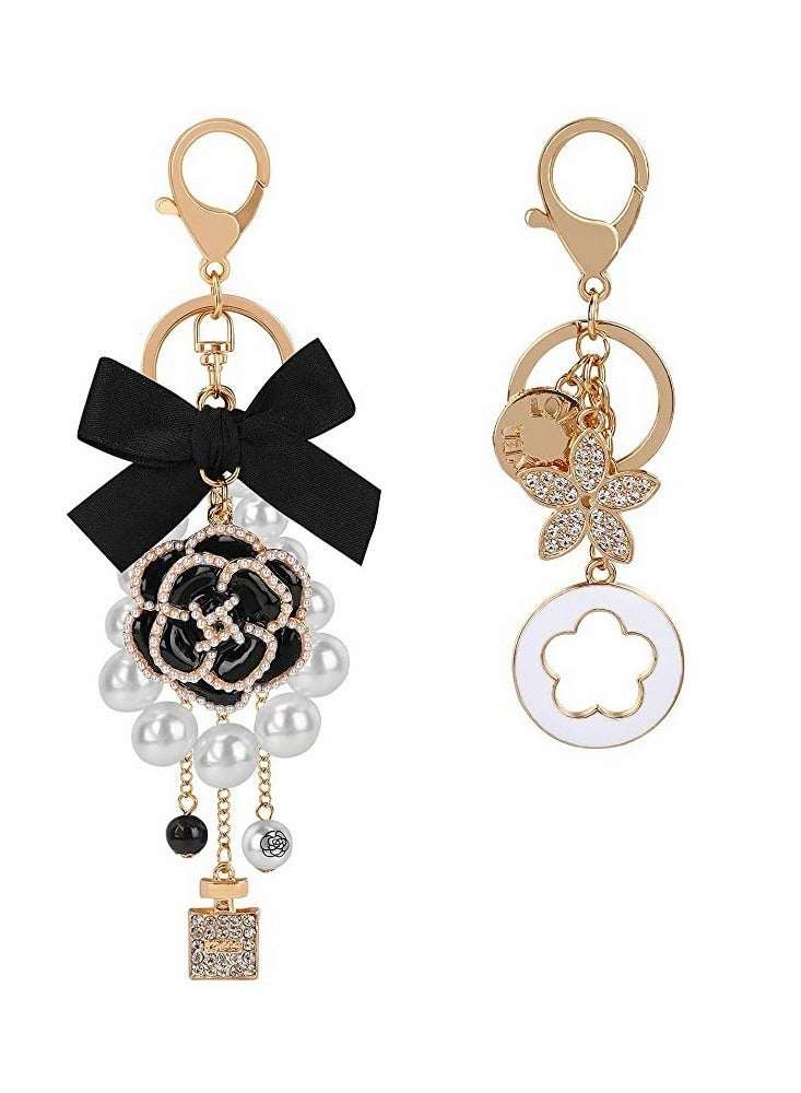 Roll over image to zoom in Visit the  Store Keyring, Keychain, Bag Pendant, Clip Closure, Diamond Sparkling Bag Pendant, Handbags Purse Bag Charm, Car Keyring Decorations, for Women Girls, 2pcs  - Image 1