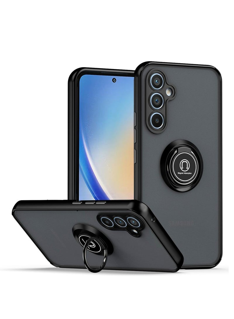 Samsung Galaxy A35 5G Case Cover, 360°Rotating Kickstand Ring + Support Magnetic Car Mount + Slim Thin PC&TPU Shockproof Mobile Phone Case - Image 1