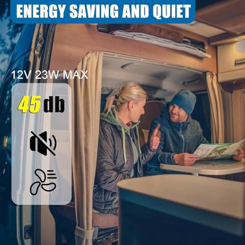 OUTPRIZE Upgraded Remote Control RV Roof Vent Fan, 12V DC 14" Quiet RV Roof Fan with Rain Sensor, 10-Speed, Reversible - Image 5