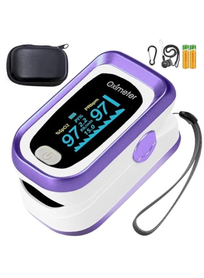 جهاز قياس الأكسجين النبضي باللمس - دقيق بـ 4 قياسات تشمل معدل التنفس - عملي لـ الرياضة والطيران - Image 1