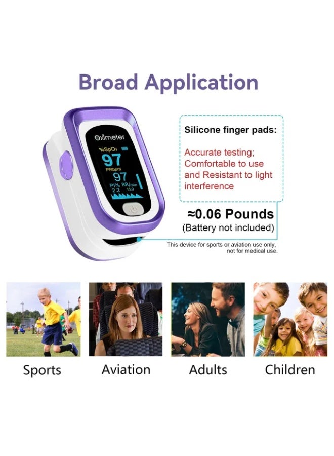 جهاز قياس الأكسجين النبضي باللمس - دقيق بـ 4 قياسات تشمل معدل التنفس - عملي لـ الرياضة والطيران - Image 4